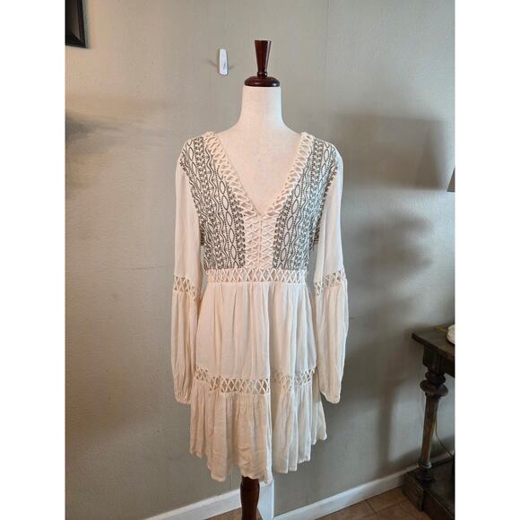 Shyanne Women's Embroidered Lace Peasant Dress Medium Western Cowgirl Festival - Picture 3 of 11